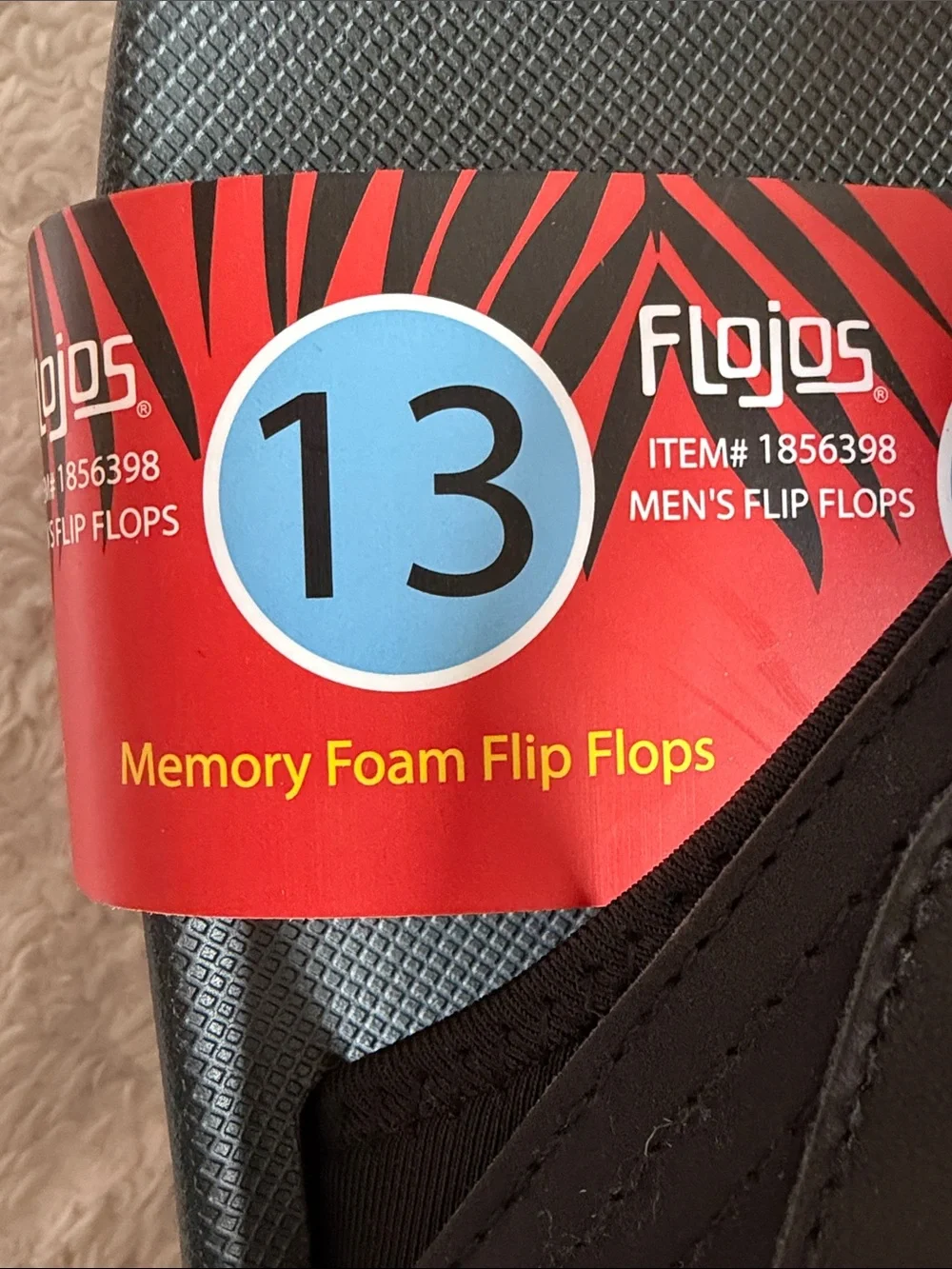 Flojos Black Men's Memory Foam Flip Flops
